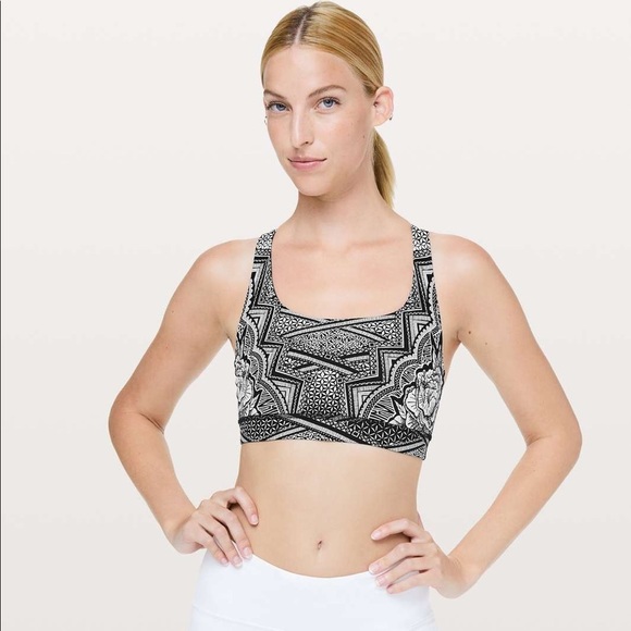 Lululemon Energy Bra - Inked Ice Grey Black - Picture 2 of 7